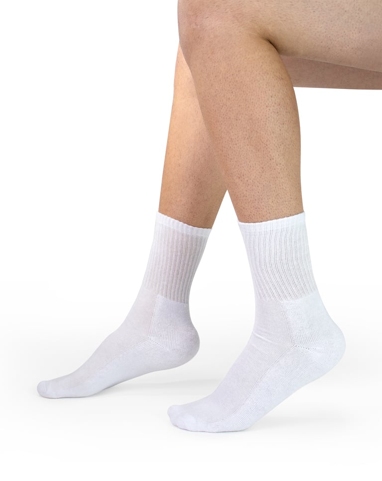 Kit 3 Meias Cano Longo Masculina Brancas