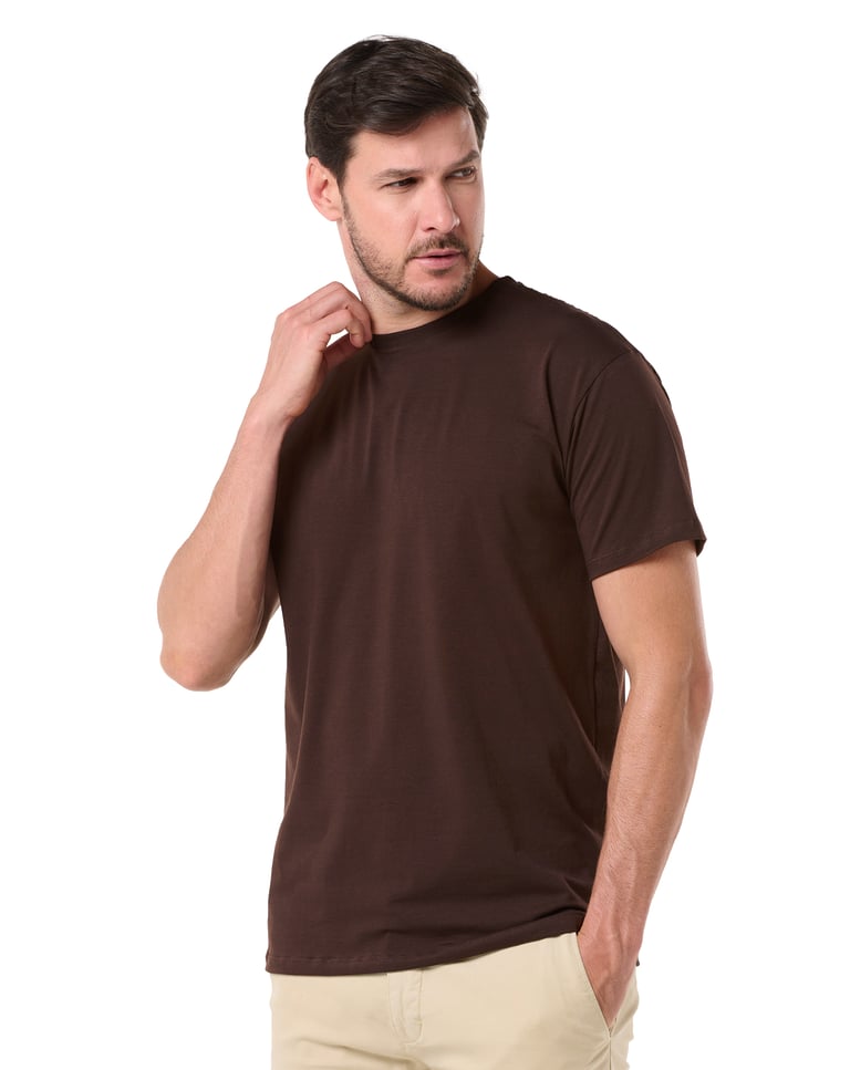 Camiseta Premium Algodão Egípcio Café