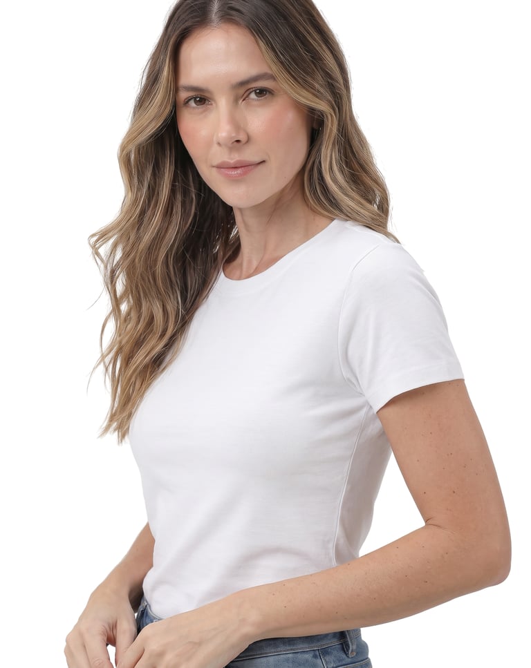 Baby Look de Algodão Premium Branca