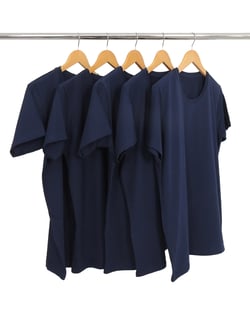 Kit 5 Camisetas PV Masculinas / Malha Fria Azul Marinho