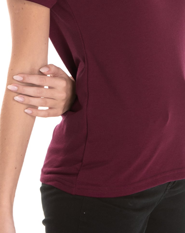 Camisa Polo Piquet Feminina Bordô