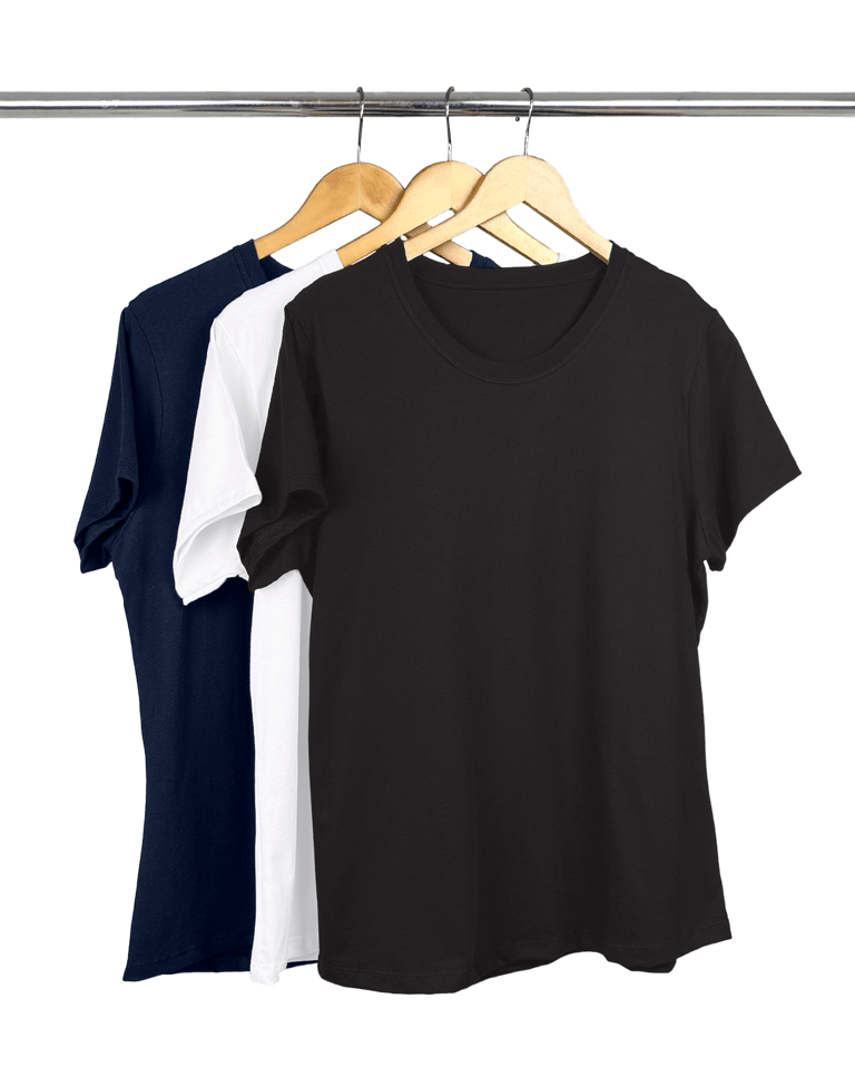 Kit 3 Camisetas Femininas Plus Size de Algodão 7