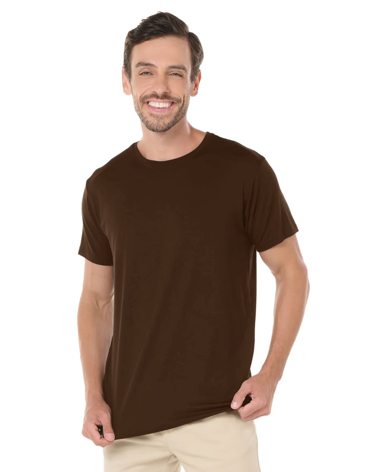 Camiseta Tech Modal Marrom Masculina | Direto de Fábrica - Loja Mirante
