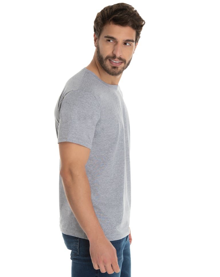 Camiseta de Algodão Premium Cinza Mescla