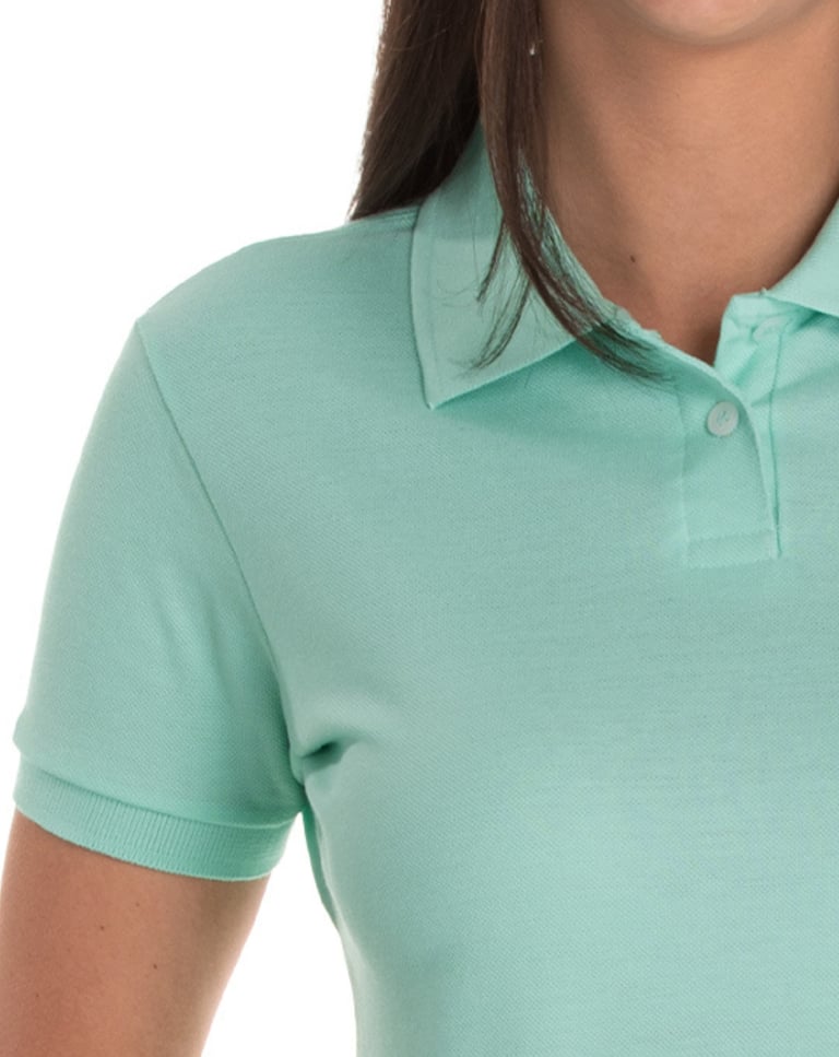 Camisa Polo Piquet Feminina Verde Claro