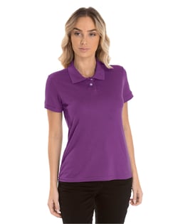 Camisa Polo Piquet Feminina Roxa 