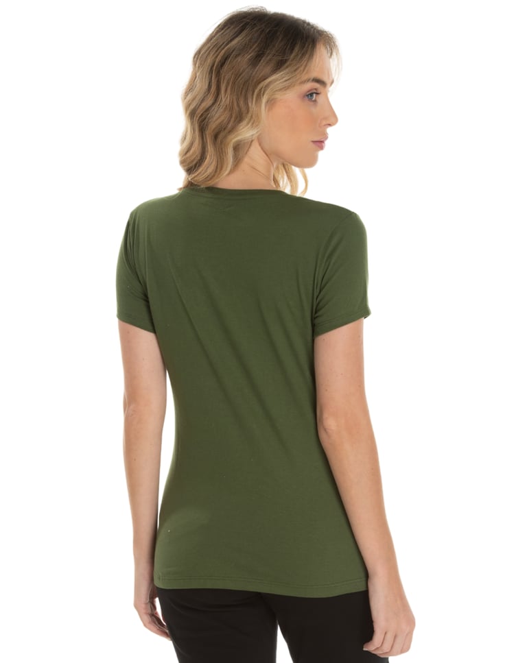 Baby Look de Algodão Premium Verde Militar
