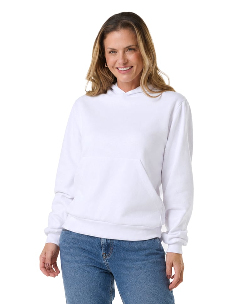 Moletom Canguru com Capuz Feminino Branco