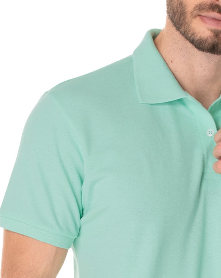 Camisa Polo Piquet Masculina Verde Claro