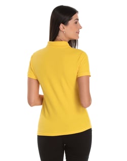 Camisa Polo Piquet Feminina Amarelo Ouro