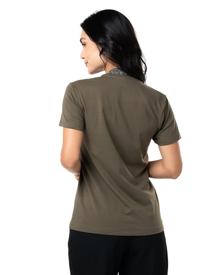 Camiseta de Algodão Egípcio Feminina Cinza Mineral