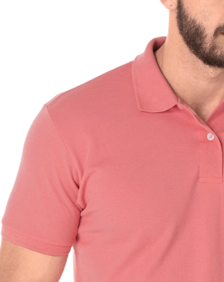 Camisa Polo Piquet Masculina Salmão
