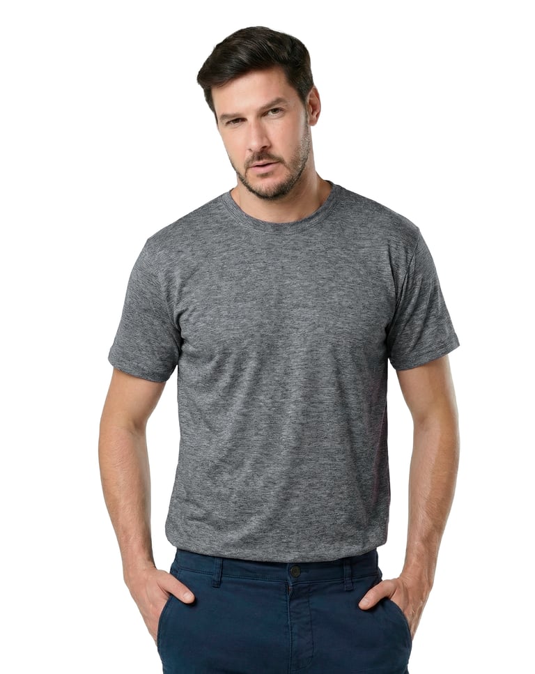 Camiseta de Algodão Egípcio Mescla Escuro