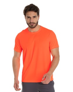 Camiseta Dry Fit Laranja Fluorescente Proteção UV 30+