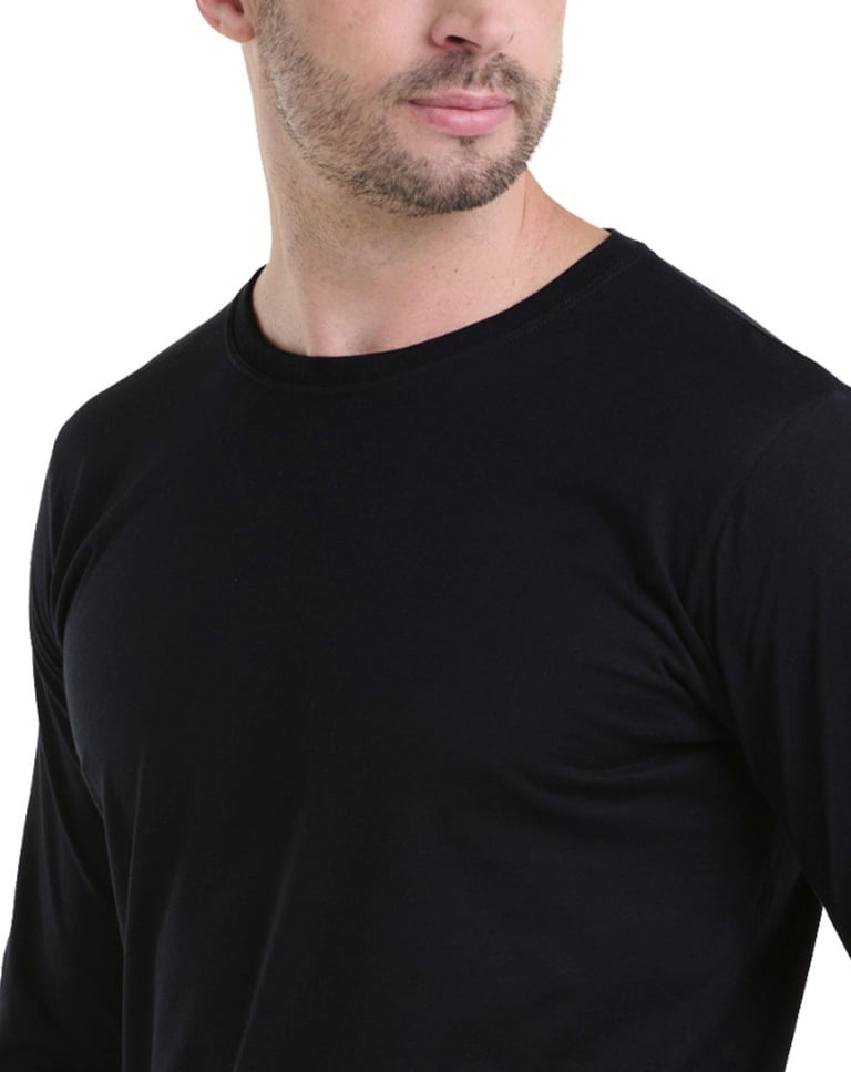 Camiseta Manga Longa de Algodão Premium Preta