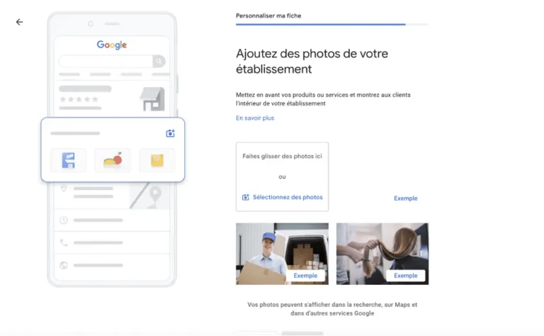 Ajoutez des photos de votre entreprise
