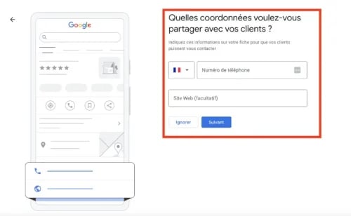 Inscrivez le numéro de téléphone de votre établissement