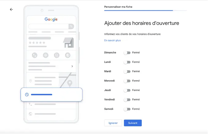 Indiquez vos heures d’ouverture habituelles
