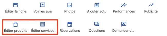 mettre des produits et des services google my business
