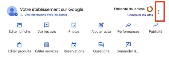parametres de fiche google my business