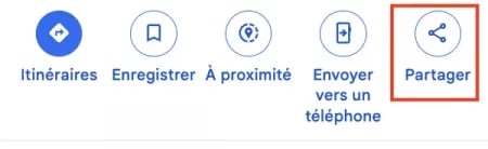 Partager fiche google maps
