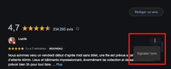 signaler un avis google
