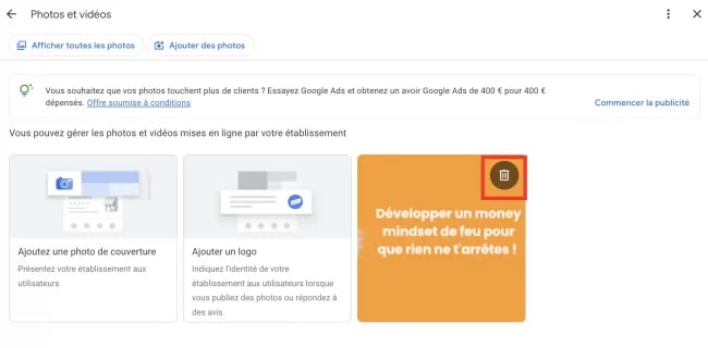 supprimer une photo google