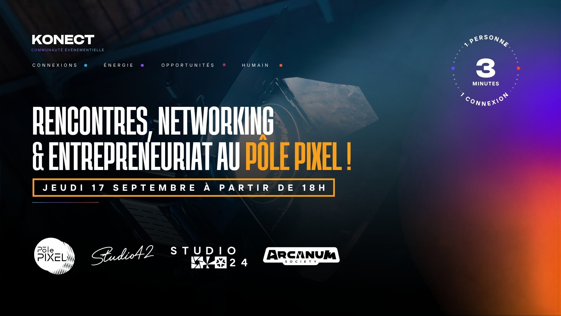 Rencontres, Networking & Entrepreneuriat | KONECT FAIT SON CINÉMA AU PÔLE PIXEL 🎬