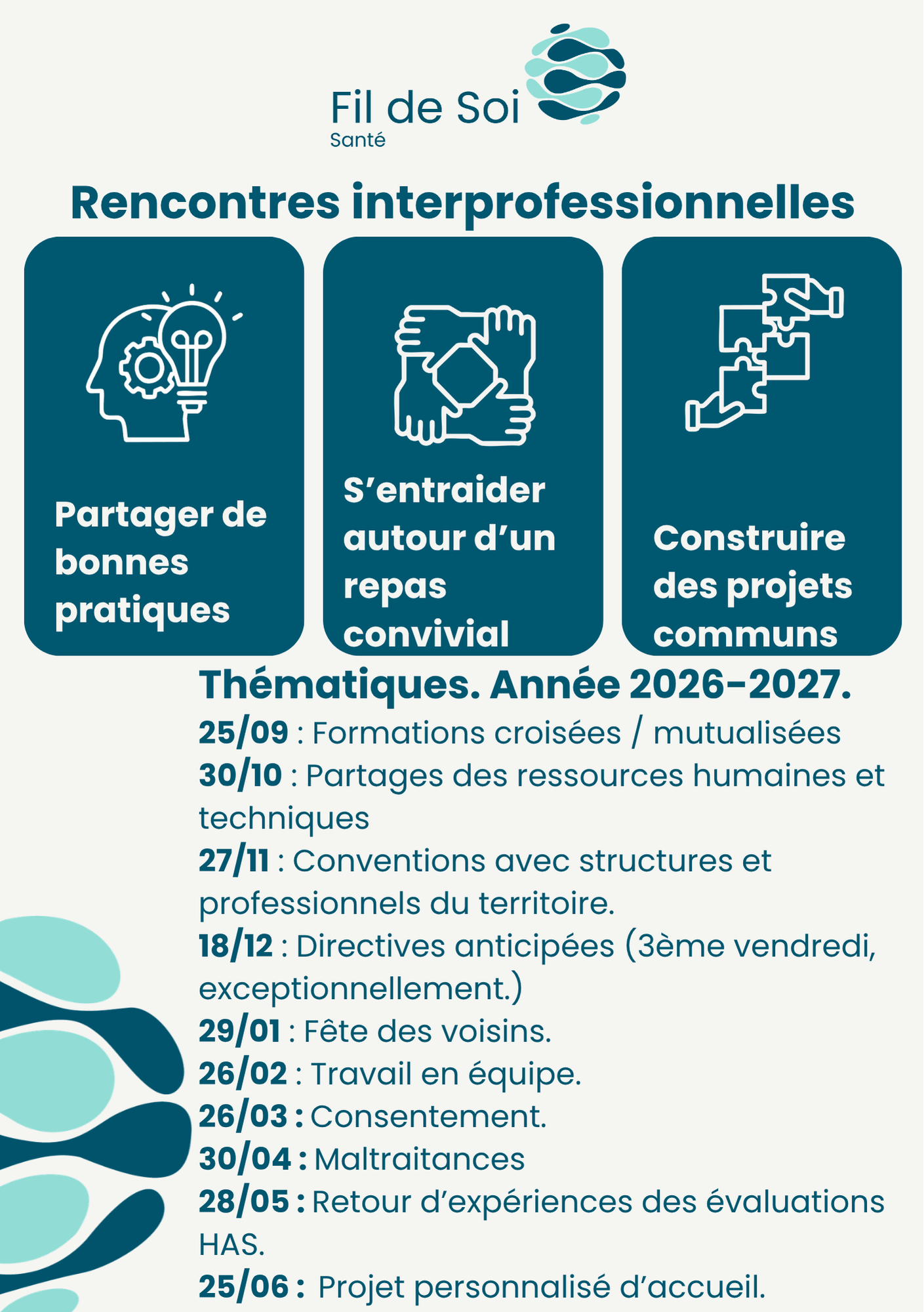 Rencontre interpro : formations croisées / mutualisées.