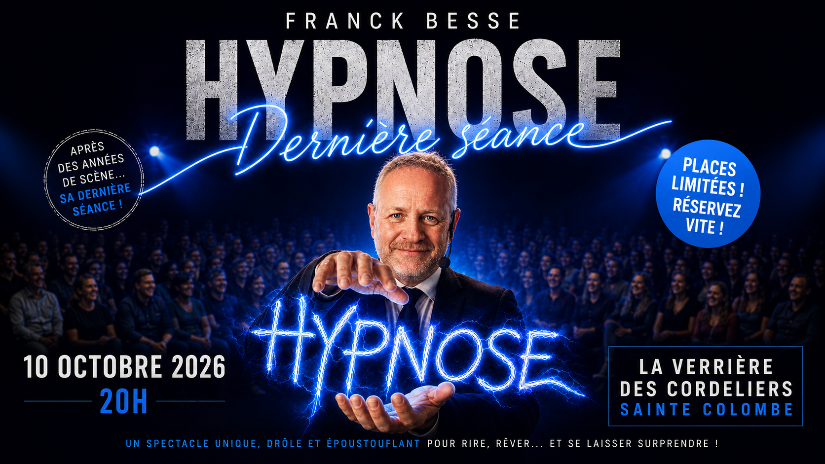 FRANCK BESSE HYPNOSE - Dernière séance ! - Samedi 10 octobre - Sainte-Colombe (69)