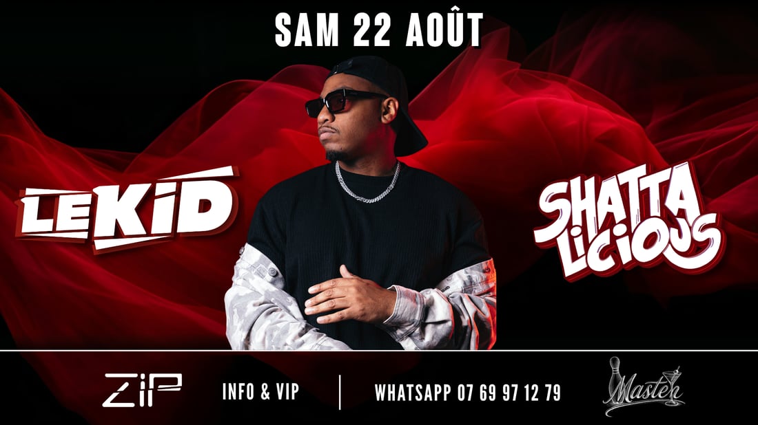 Affiche de la soirée Shattalicious au Zip Club de Vannes, samedi 22 août 2026