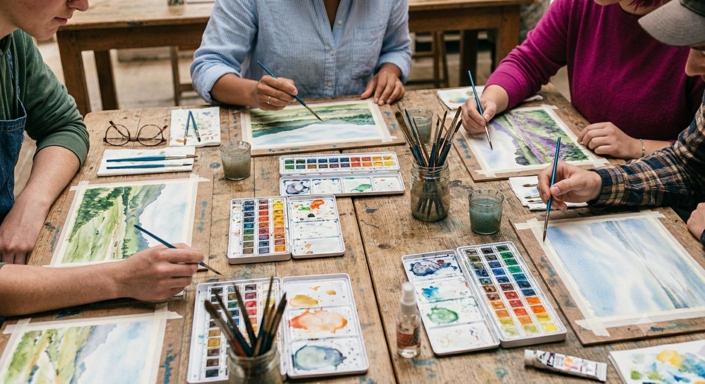 Atelier "carnet de voyage" aquarelle et fusain