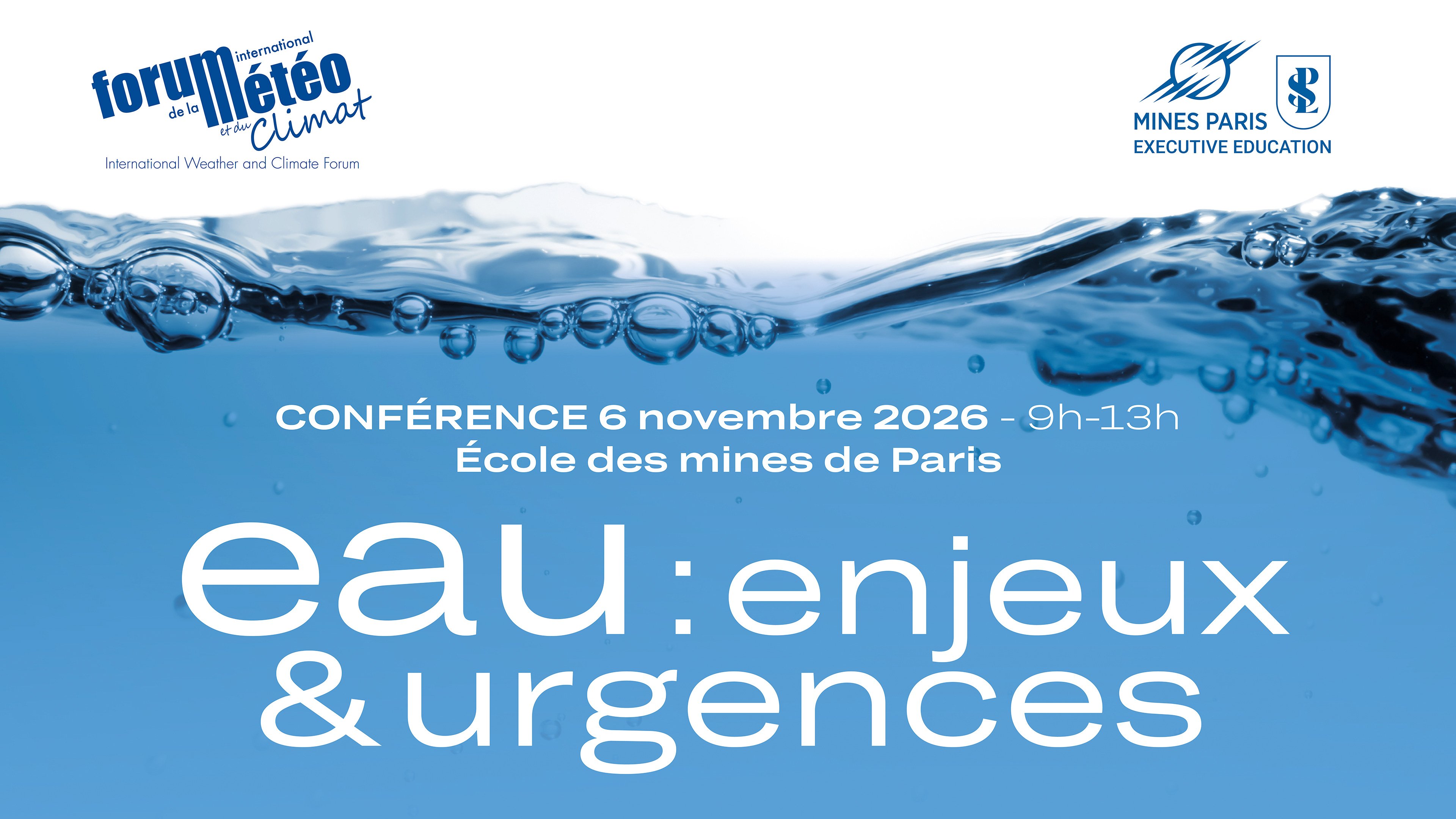 💧 Conférence "EAU : enjeux & urgences"