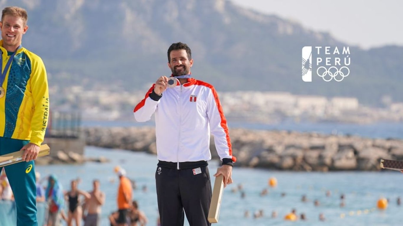 Stefano Peschiera makes history by winning the first Olympic medal in sailing for Peru.