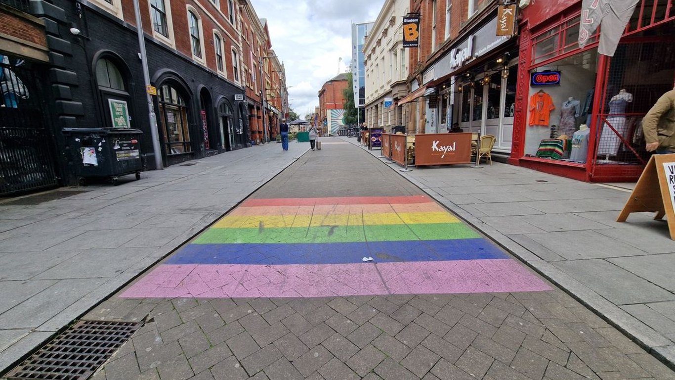 Vibrant Rainbow Road Revamp for Notts Pride 2024