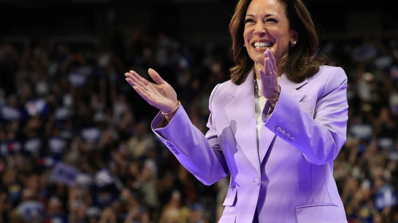 "Kamala Harris gains momentum in presidential race after Biden's withdrawal."