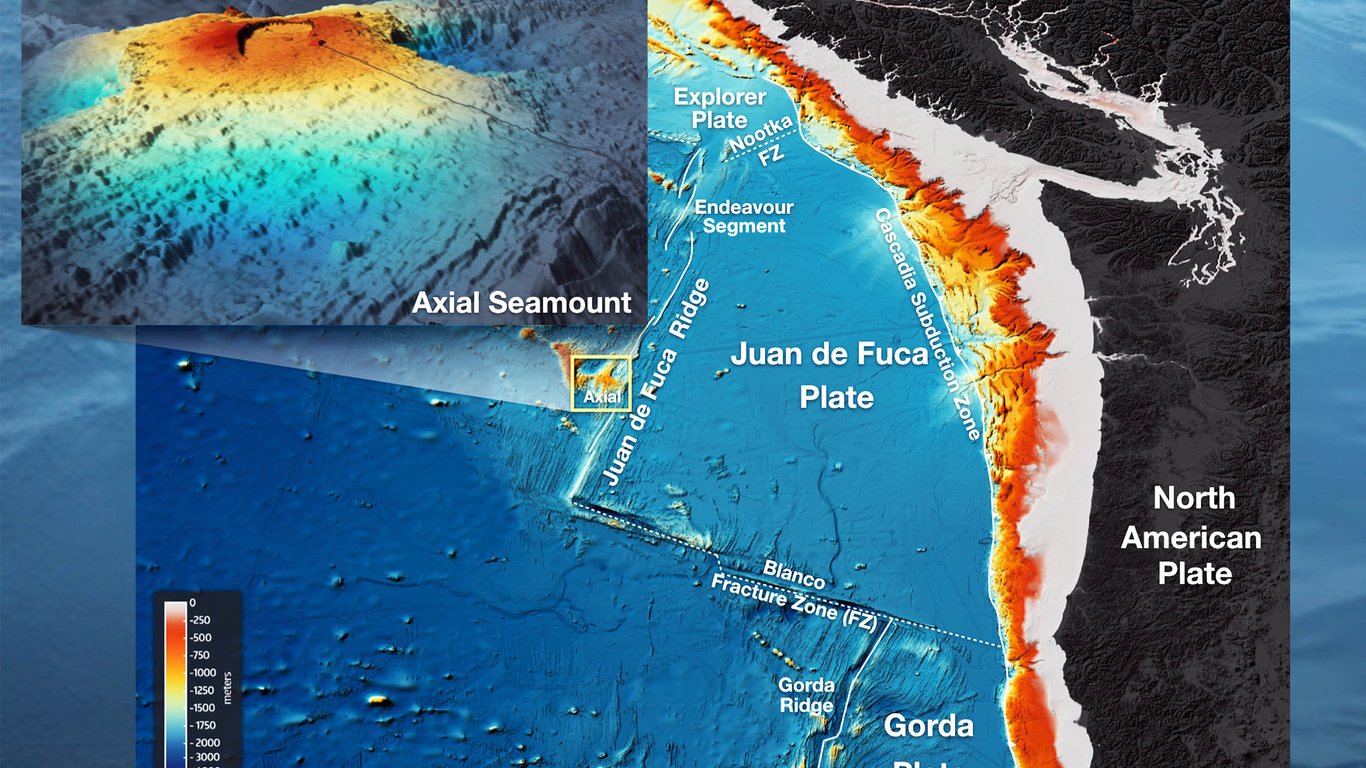 Volcán submarino Axial Seamount muestra signos de erupción, científicos en alerta máxima.