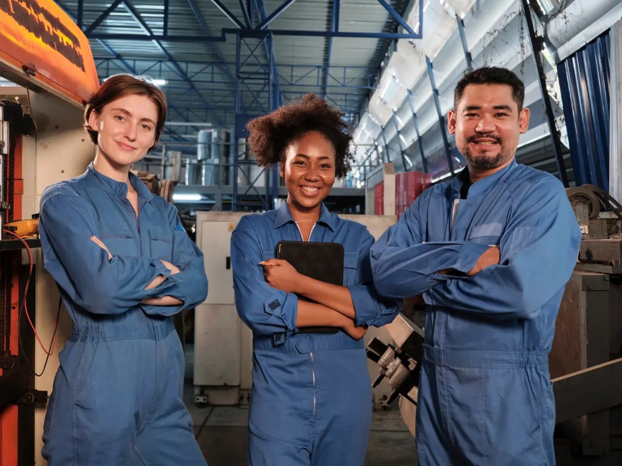 equipa industria a usar fardas