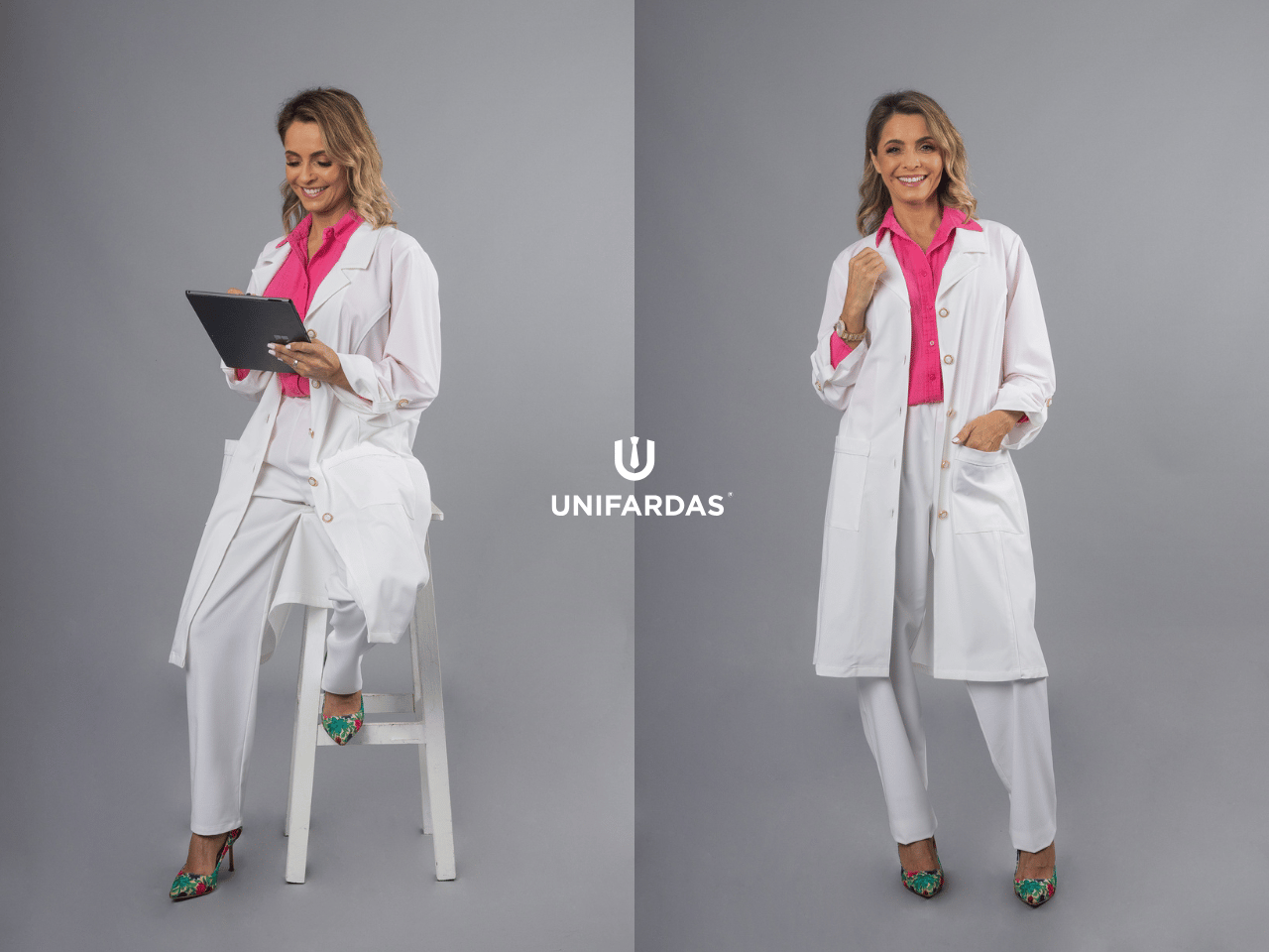 Médica a utilizar bata branca