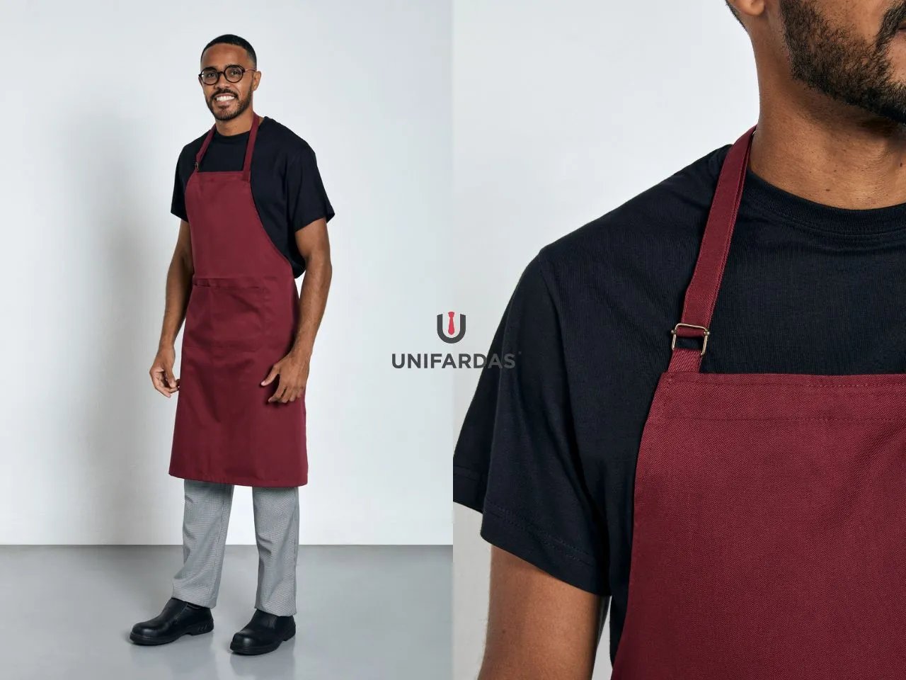 avental de cozinha bordeaux