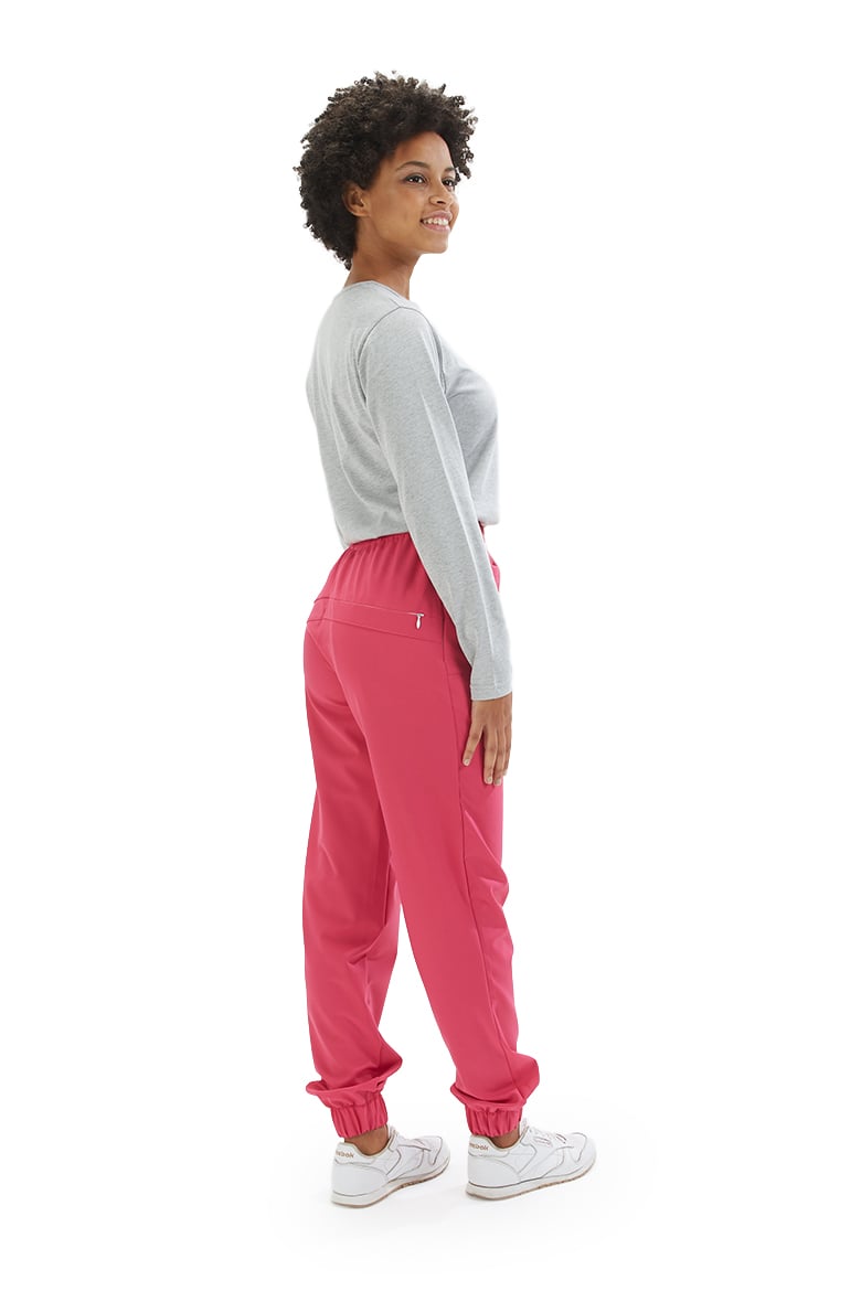 Senhora Vestida com uma long sleeve feminina cinza fabricada pela unifardas