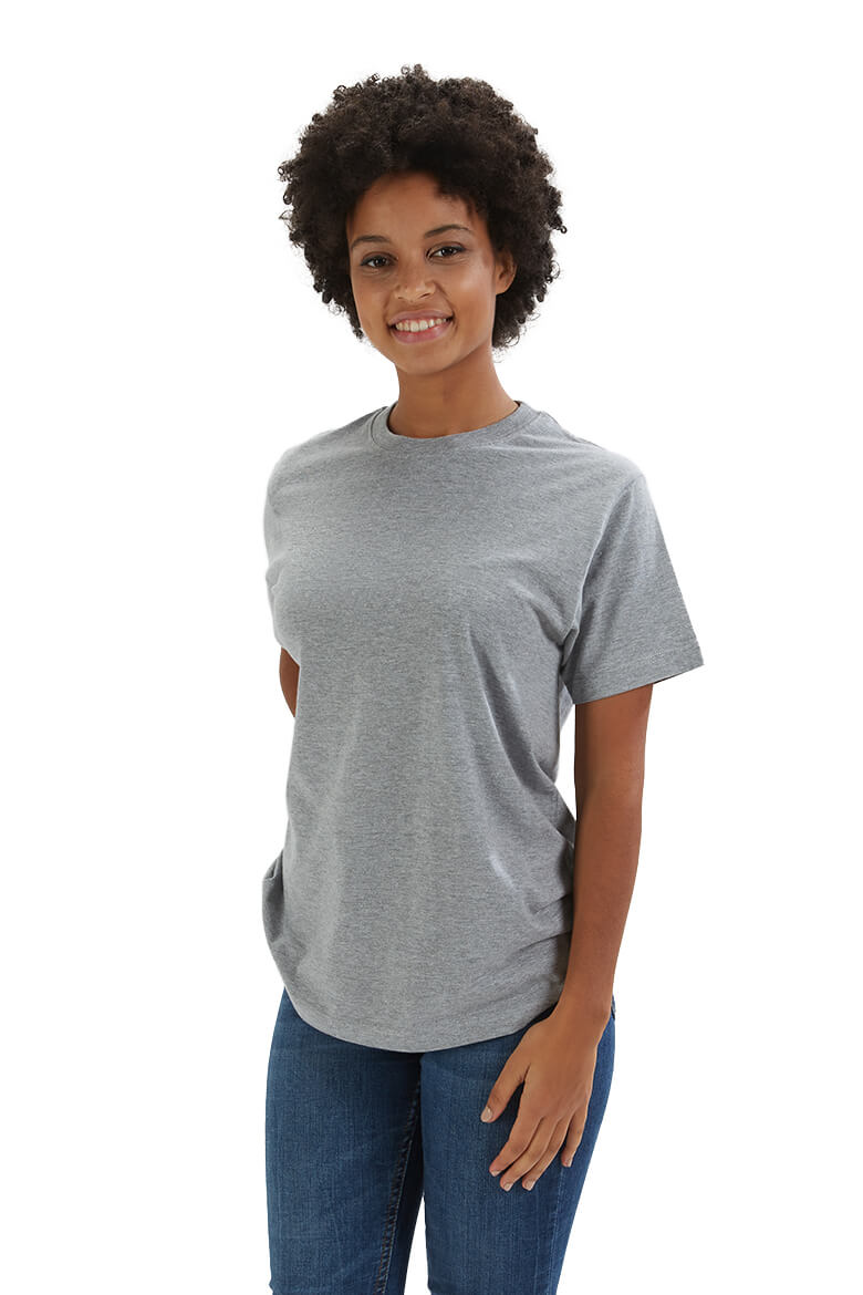 Lady dressed in women's t-shirt for professional uniform