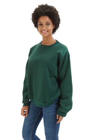 Lady wearing women's sweatshirt for work uniform manufactured by unifardas