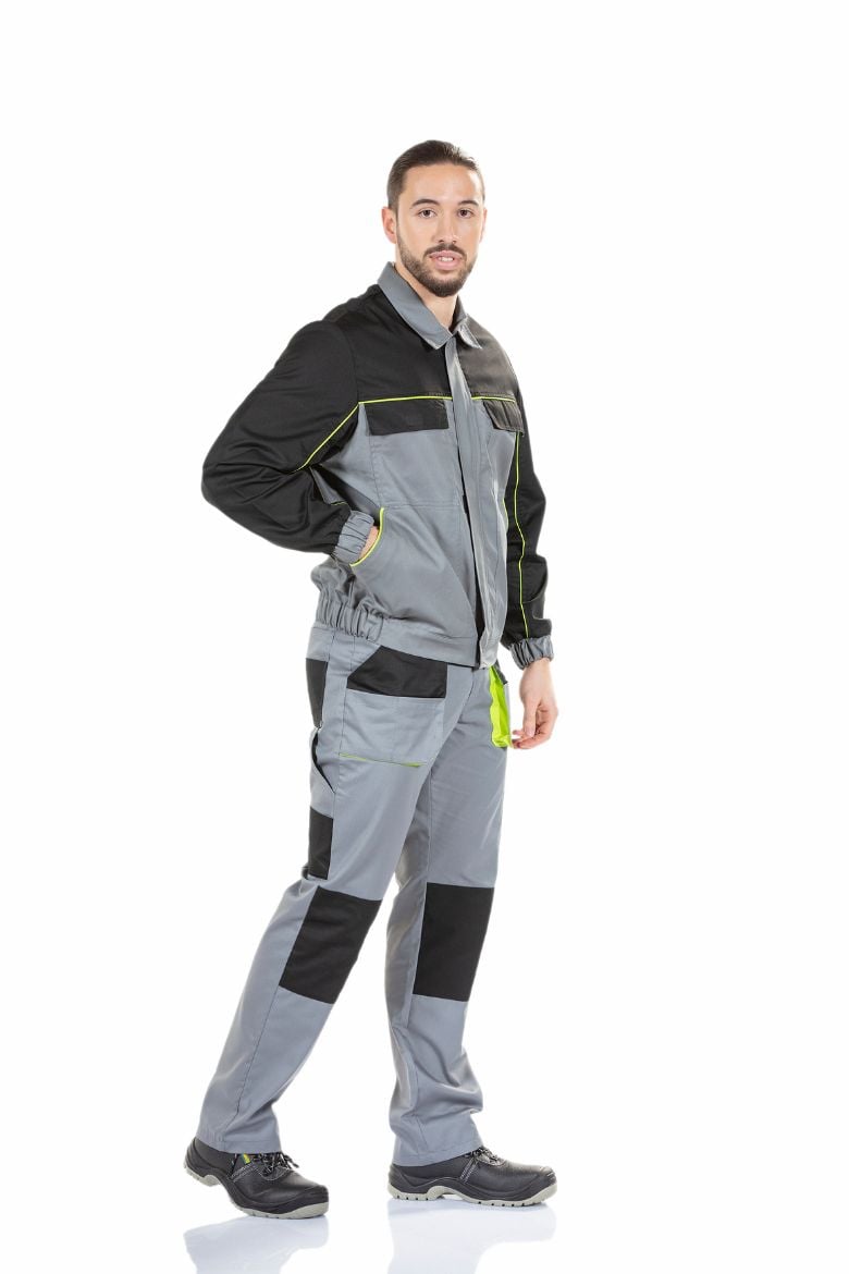 Man wearing a Men's Jacket for Work Uniform.