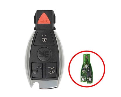 mercedes-nec-chrome-modified-remote-key-shell-4-buttons-2-batteries-type