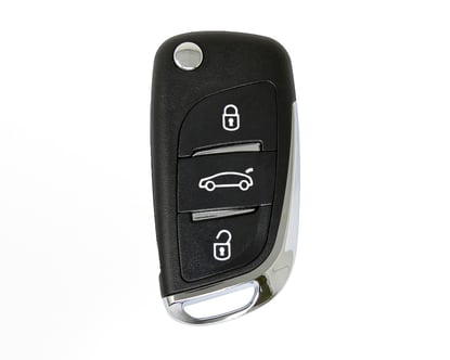 peugeot-flip-remote-key-shell-chrome-3-button-with-battery-holder-modified