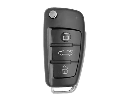 audi-q7-a6-genuine-flip-keyless-go-remote-key-3-buttons-433mhz-megamos-8e-transponder-4f0837220af