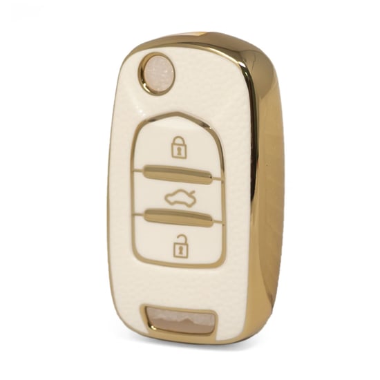 nano-high-quality-gold-leather-cover-for-baojun-flip-remote-key-3-buttons-white-color-bj-b13j