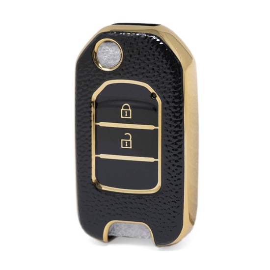 nano-high-quality-gold-leather-cover-for-honda-flip-remote-key-2-buttons-black-color-hd-b13j2