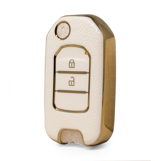 nano-high-quality-gold-leather-cover-for-honda-flip-remote-key-2-buttons-white-color-hd-b13j2